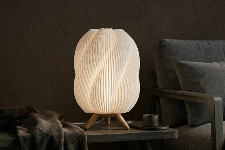 Lampe de table filaire Hexa avec lumière douce, idéale pour salon ou console en Algérie